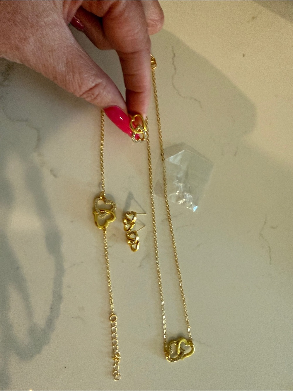 Heart gold jewelry set
